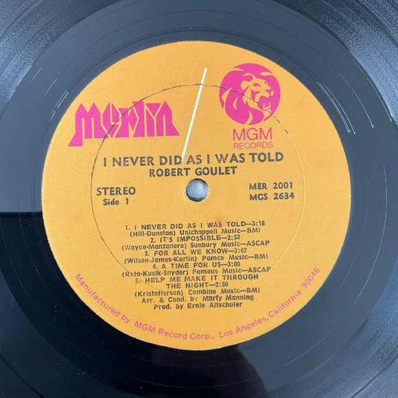 Robert Goulet: I Never Did As I Was Told Vintage Vinyl Record - Picture 6 of 9